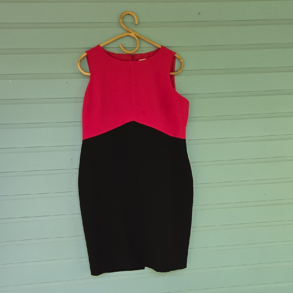 Kasper Pink and Black Knee-length Dress